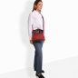 Preview: Henkeltasche als Crossbody Tasche aus Nappaleder Weinrot